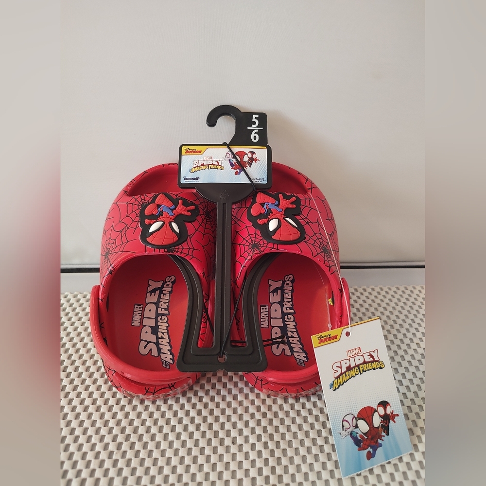 Spider-Man Toddler Boys Size 5/6 Comfort Clog Sandals Red NWT Disney Junior Marv